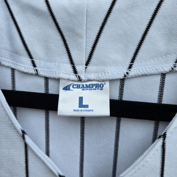 Vintage CHAMPRO SPORTS CUBS Button Up Sleeveless Jersey White Stripes #16 RARE - Picture 2 of 11